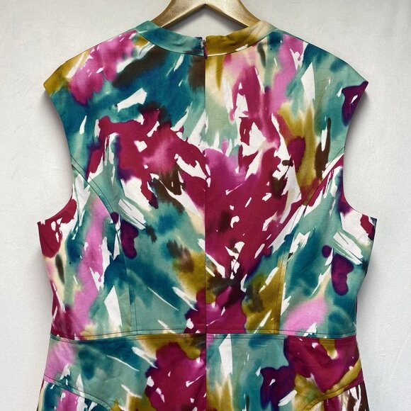 Adrianna Papell Cap Sleeve Square Neck Sheath Dress Women Size 16 Multicolor - Picture 9 of 15